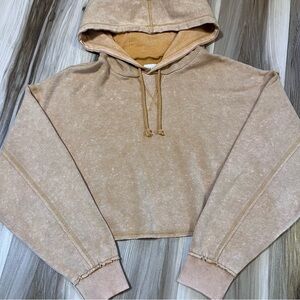 Aeropostale Women’s Small S Cropped Hooded Sweatshirt Hoodie Mustard Yellow Gold